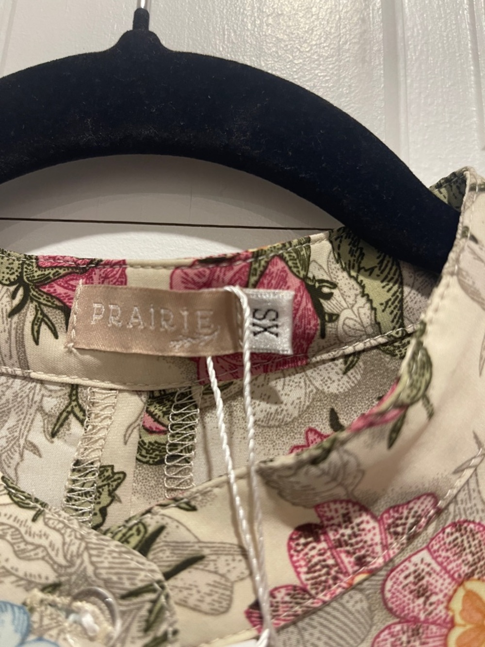 Prairie  Cream Maxi Dress with Pink Floral Print - Picture 6 of 6